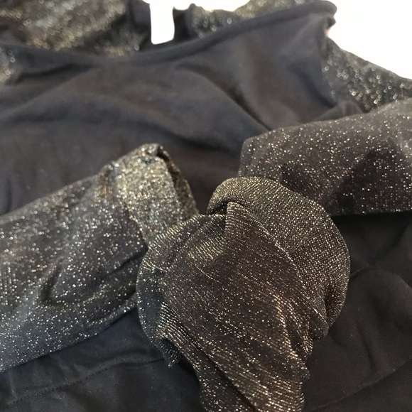 SPANX NEW Arm Tights Layering Piece in Gold Shimmer Crop Control Top Sheer Black - Picture 6 of 15